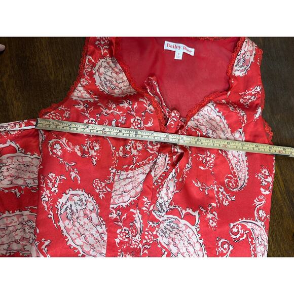 Western Y2K Coquette Babydoll Top Skirt Set Women Small Lace Paisley Boho Silky - Picture 5 of 16